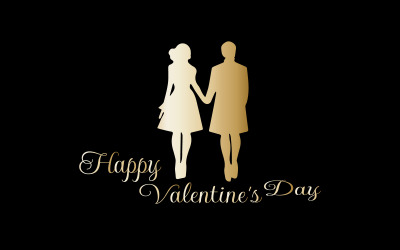 Hapy Valentine&#039;s day logo design vector template