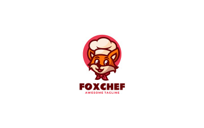 Logo del fumetto della mascotte dello chef Fox