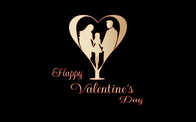 Valentine&#039;s day logo design vector template