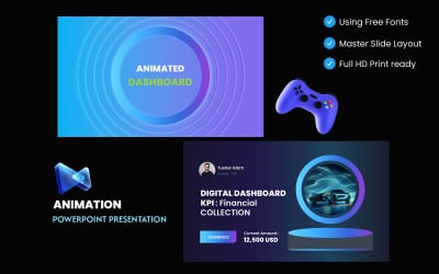 Animierte Dashboard-PowerPoint-Präsentationsvorlage