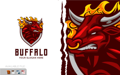 Boze Bull Buffalo Logo Vector mascotte sjabloon