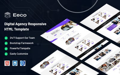 Eeco – Responsieve websitesjabloon voor digitaal bureau