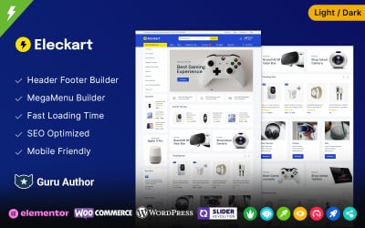 ElecKart – магазин електроніки, мобільних телефонів і комп’ютерів. Тема Elementor WooCommerce