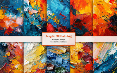 Kleurrijke olieverfschilderij regenboog abstracte achtergrond