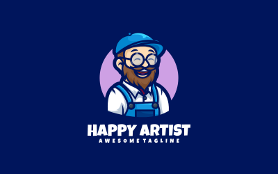 快乐艺术家吉祥物卡通标志