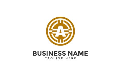 Logotipo de letra A cripto y blockchain