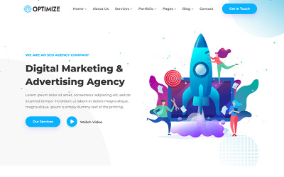 Optimize - Modelo de site responsivo HTML5 para agência de SEO e marketing digital