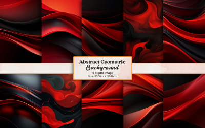 Red abstract background with geometric wave shapes illustration