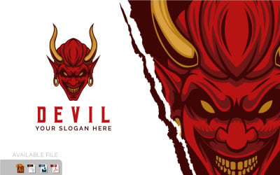 Teufel-Mann-Logo-Design-Vektor-Maskottchen-Vorlage