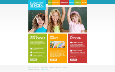 İlkokul Duyarlı Web Sitesi Şablonu