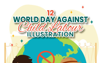 12 Werelddag tegen kinderarbeid Illustratie