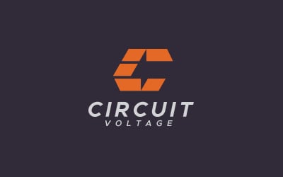Modèle de conception de logo lettre C Volt ou tension
