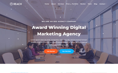 Räckvidd - mall för målsida för SEO &amp;amp; Digital Marketing Agency