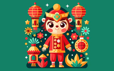 Chinees Nieuwjaar uniek vectorontwerp 26