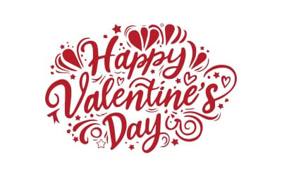 Free Happy Valentine's Day Vector greeting card with flourishes elements