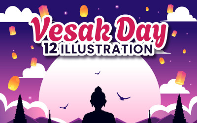 12 Vesak Day Firande Illustration