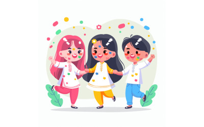 Illustrazione disegnata a mano del festival Holi