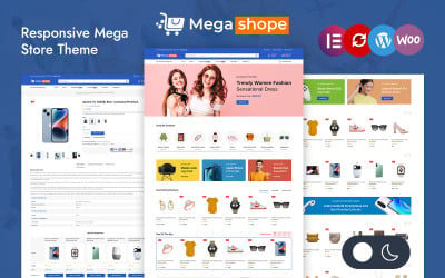 Megashope – багатоцільова адаптивна тема Elementor WooCommerce