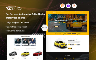 Metojan: plantilla de sitio web para servicios de automóviles, automóviles y concesionarios de automóviles