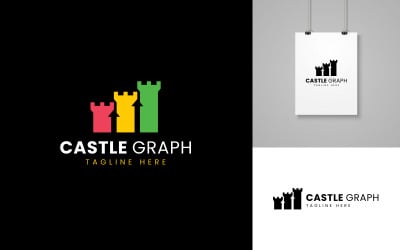 Plantilla de diseño de registro única y creativa de Castle Graph