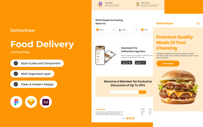 DeliverEase – Landingpage für die Essenslieferung V1