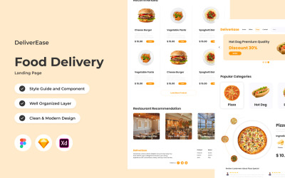 DeliverEase - Página inicial de entrega de alimentos V2