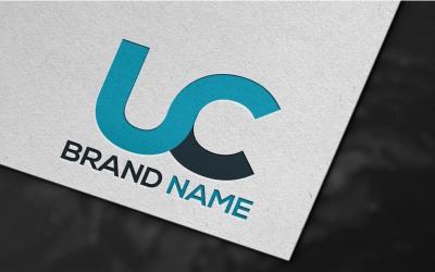 Design moderno de modelo de logotipo de carta UC