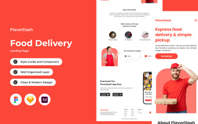 FlavorDash - Landingspagina voor voedselbezorging V1