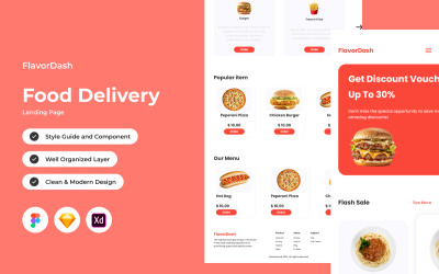 FlavorDash - Página inicial de entrega de alimentos V2