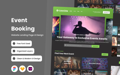 GalaGlide - Página inicial de reserva de eventos V2