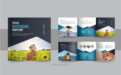 Reizen vierkante driebladige brochure of vierkante driebladige brochure-indeling
