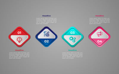 Simge ve seçenek içeren modern vektör infografik tasarımı.