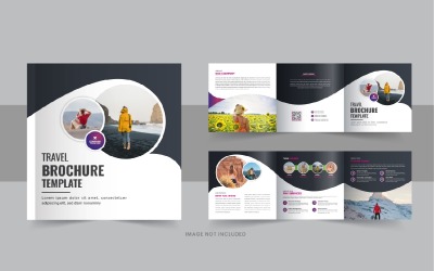 Travel Square Trifold Brochure or Square Trifold Brochure template design
