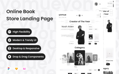 Yomue - Online Book Store Landing Page V2