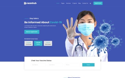 Modèle HTML5 médical du virus Corona (Covid-19)