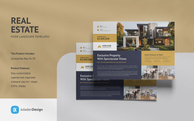 Vastgoed Flyer Landschap PSD-ontwerpsjablonen Vol 074
