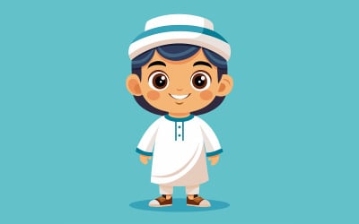 Simpatico disegno del piccolo ragazzo Ramadhan 04