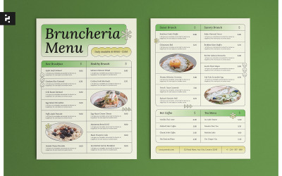 Modèle de menu de café brunch de l&amp;#39;an 2000