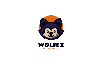 Wolfex-Maskottchen-Cartoon-Logo