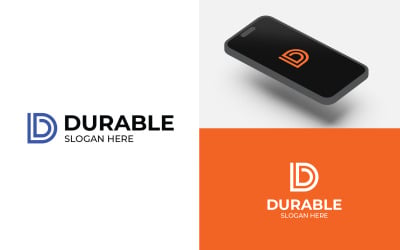 D abstracte logo ontwerpsjabloon
