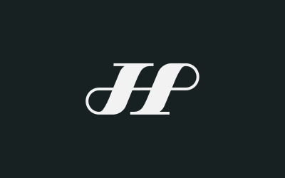 H of HP brief minimaal logo ontwerpsjabloon