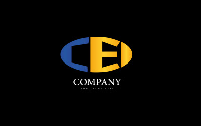 Modelo de design de logotipo da letra CE