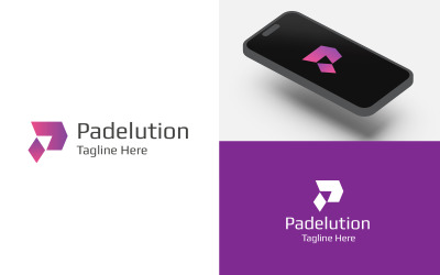 Plantilla de diseño de logotipo abstracto de letra P