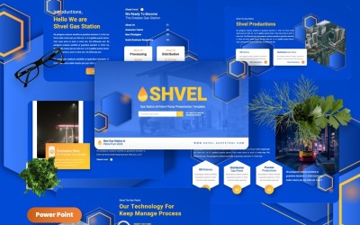 Shvel - Szablon programu PowerPoint na temat stacji benzynowej i dystrybutora benzyny