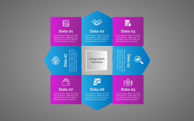 Vektor-Infografik-Elementdesign mit Symbol.