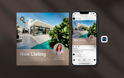 Modello di post Instagram immobiliare piatto