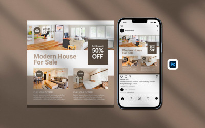 Modello di post Instagram per interni moderni