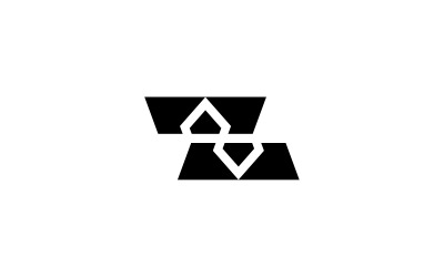 Modello di progettazione del logo con lettera Z con diamanti
