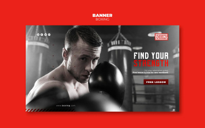 Modelo de banner de capa de mídia social de boxe