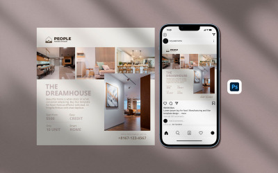 Modern Real Estate Property Instagram Post Template